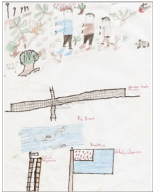 I selected this image from the article because it shows the effects of structural and normalized violence on migrant children. The drawing is powerful and we must build awareness on this human rights issue. 